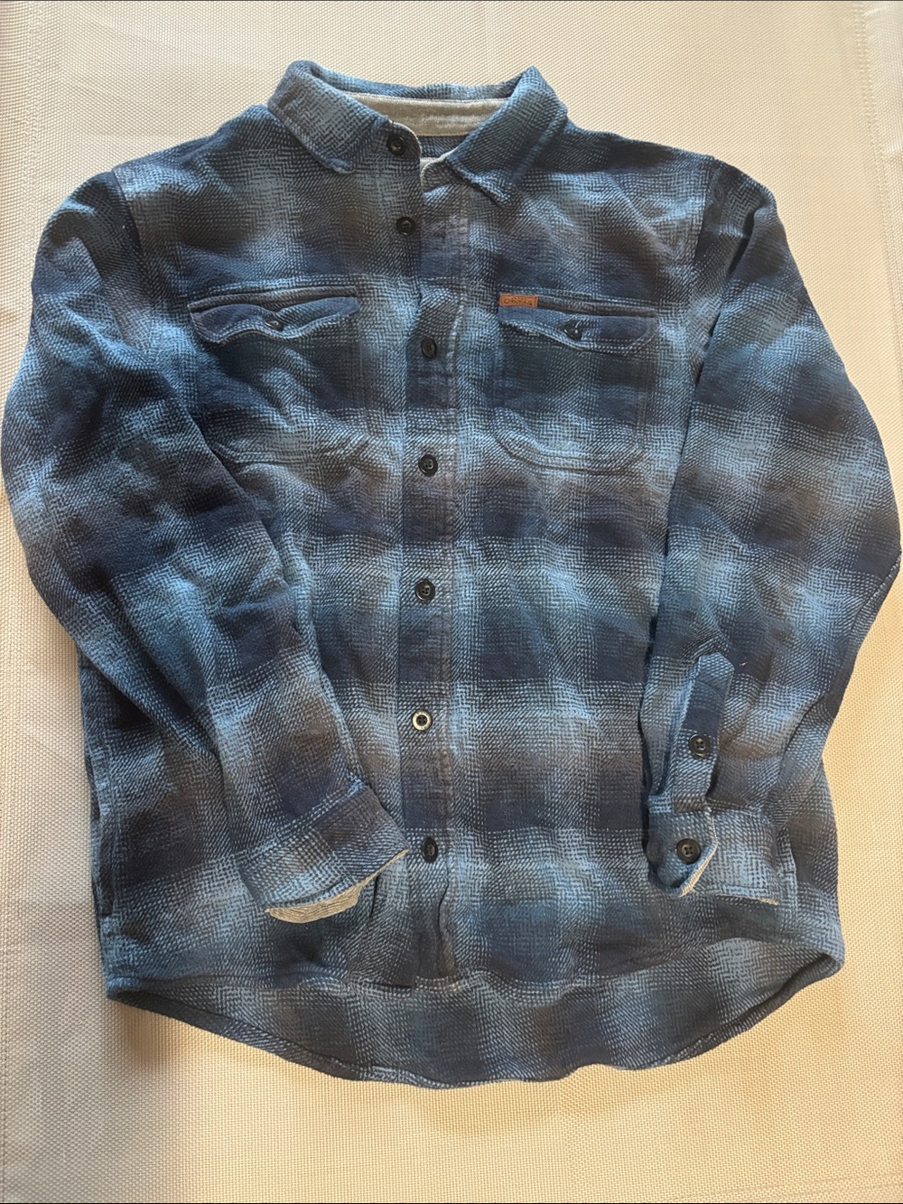 Orvis Blue Plaid men’s L Lightweight Shirt Jacket shacket with pockets EUC